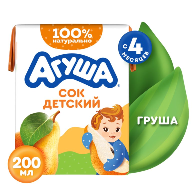 Сок детский Агуша Груша с 4 месяцев