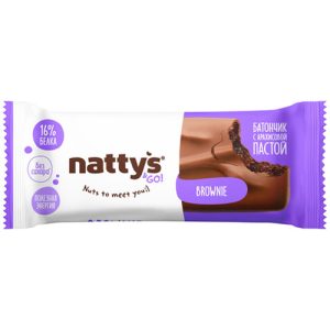 Шоколадный батончик Brownie Шоколад-арахисовая паста-какао– Natty's & Go – 45 g