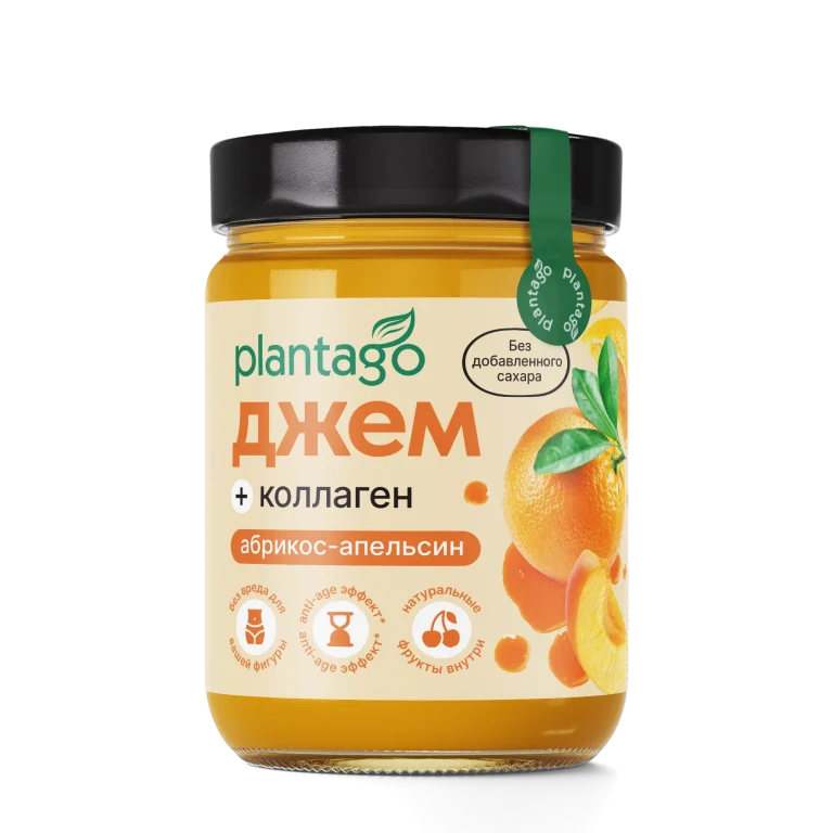 Джем Plantago низкокалорийный с коллагеном «Абрикос - апельсин»
