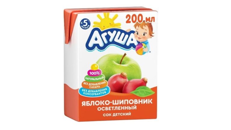 Сок детский Агуша Яблоко-Шиповник с 5 месяцев