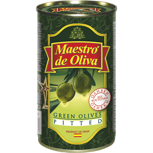 Оливки зеленые без косточки Maestro de Oliva 350 гр