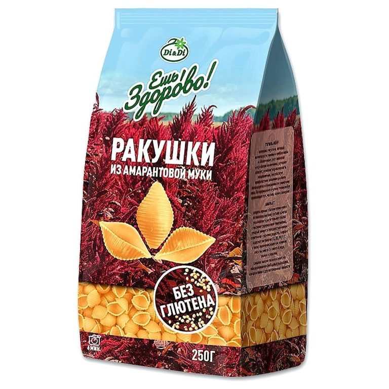 Ракушки амарантовые без глютена 250 гр