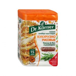 Хлебцы Dr. Korner кукурузно-рисовые "Киноа & Лен и розмарин"