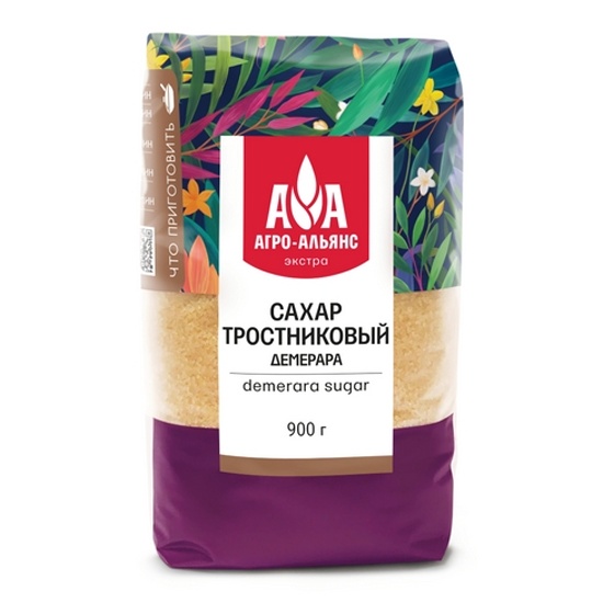 Сахар коричневый Demerara "Агро-Альянс Экстра" 900 г