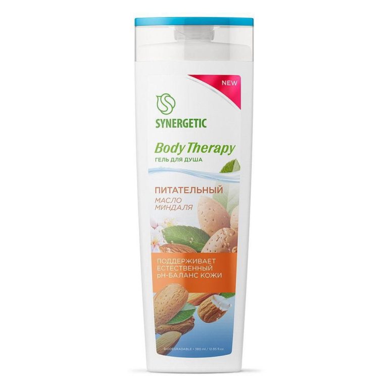 Гель для душа SYNERGETIC Body Therapy Масло миндаля, 380 мл