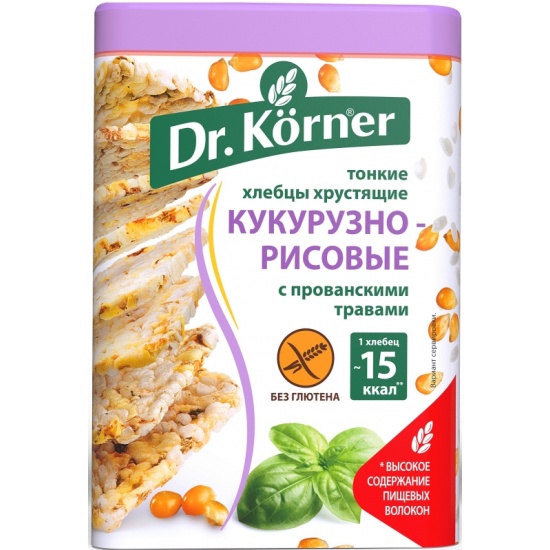Хлебцы Dr. Korner "Кукурузно-рисовые с прованскими травами"