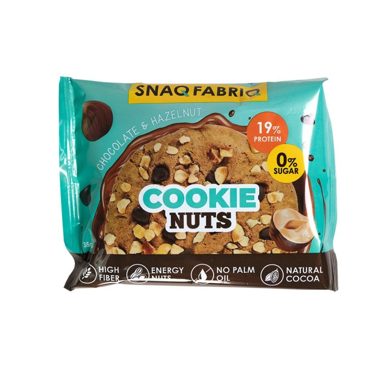 Печенье глазированное Snaq Fabriq Cookie Nuts "Фундук - шоколад"